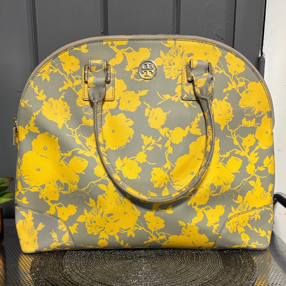 Tory Burch Yellow Dome Floral Satchel